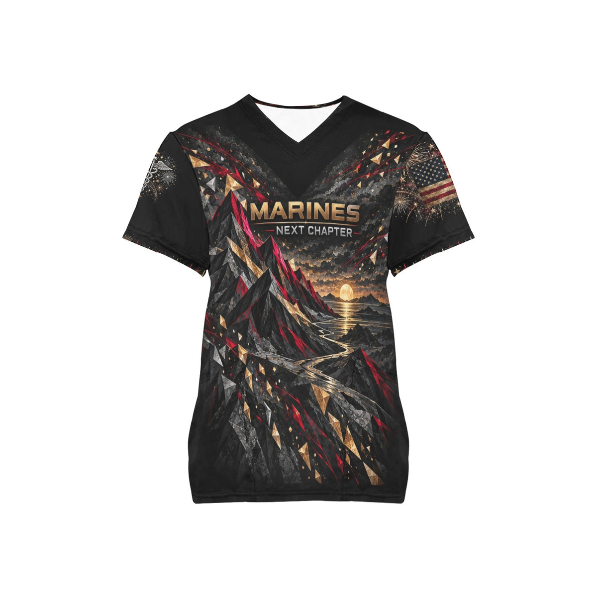 Next Chapter — Marine Corps New Year's All-Over Print Scrub Top