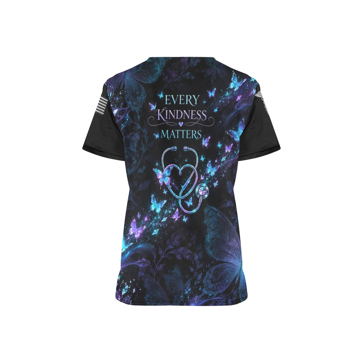 Butterfly Effect — Nursing All-Over Print Scrub Top