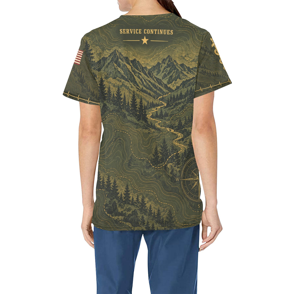 Field Medic — Army Veteran All-Over Print Scrub Top