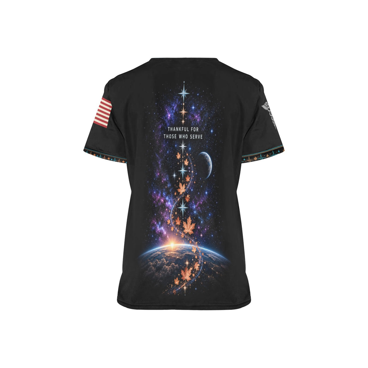 Grateful Watch — Space Force Thanksgiving All-Over Print Scrub Top