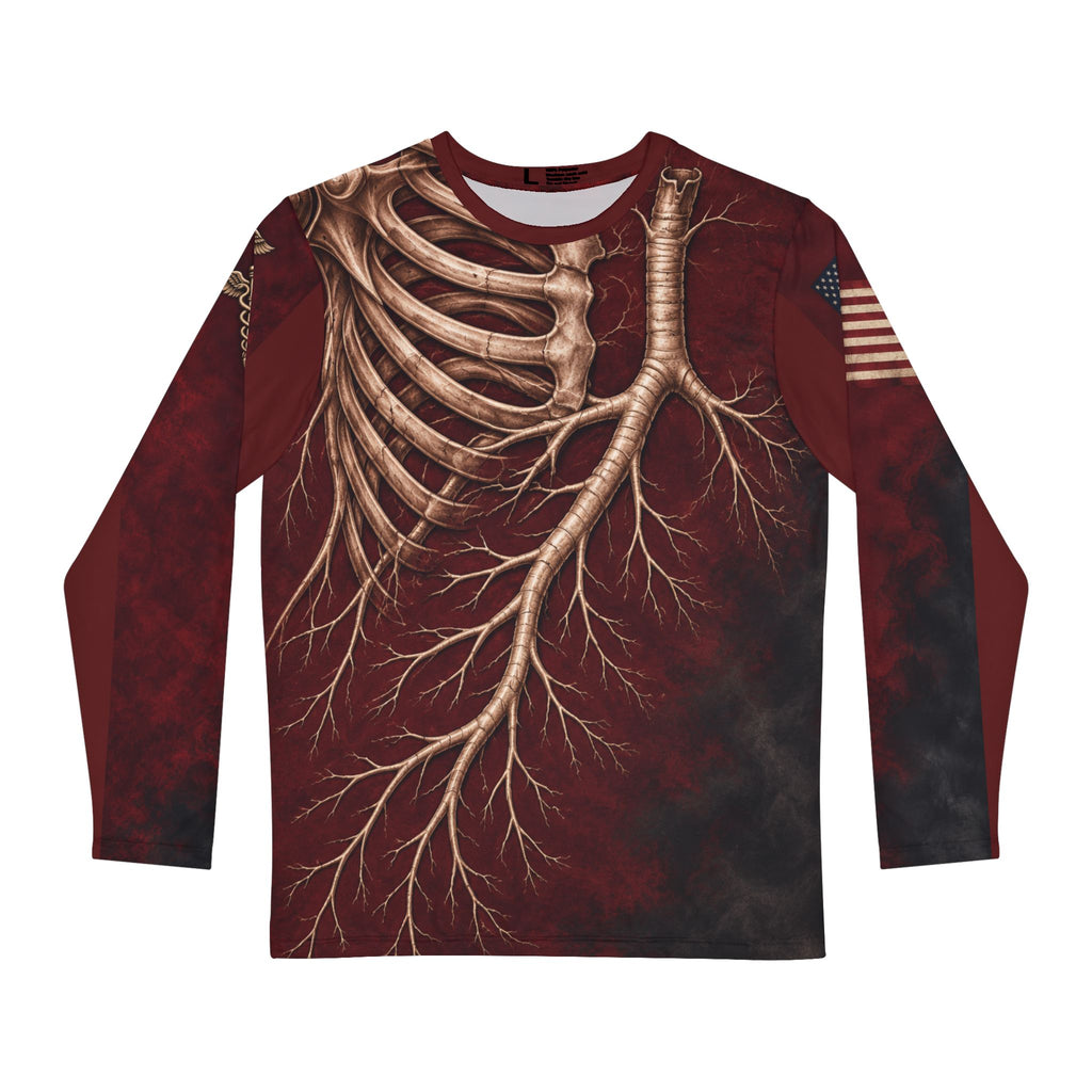 Crimson Watch respiratory-inspired long-sleeve shirt product mockup 1