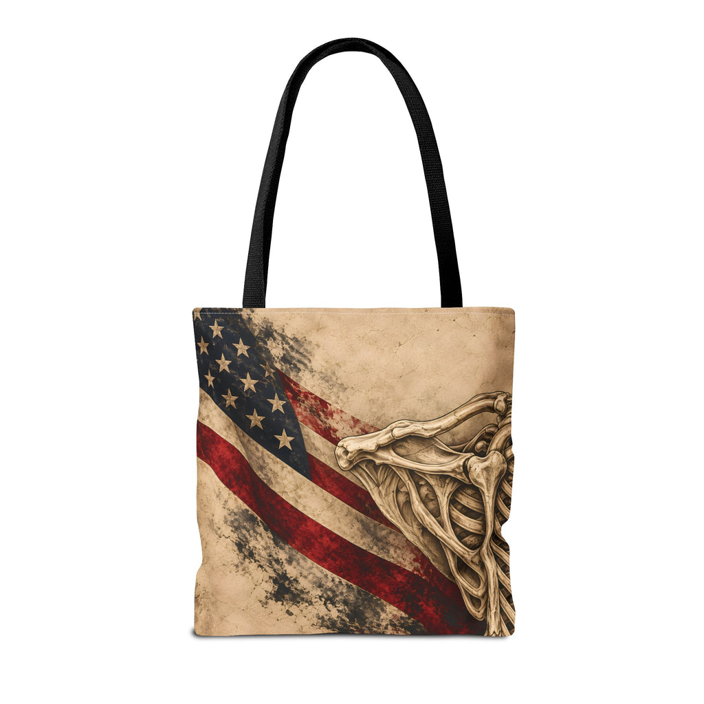 Crimson Pulse Tote — Black Handles