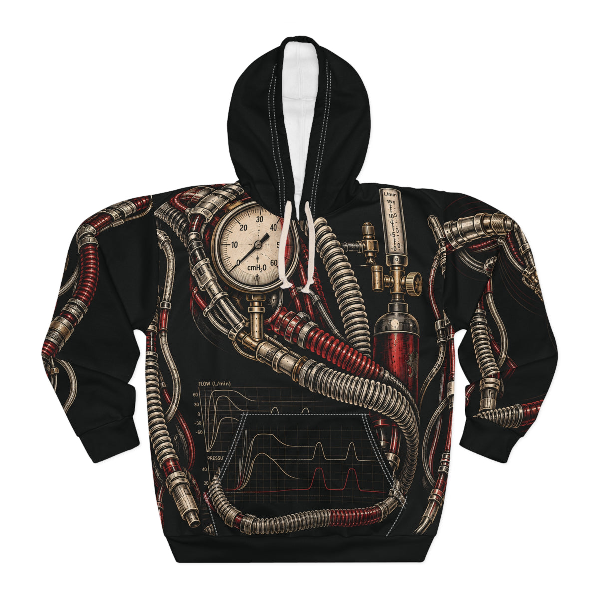 Crimson Airway all-over respiratory hoodie product mockup 1