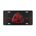 Respiratory Therapist Vanity Plate — Red Lungs, Stethoscope & EKG License Plate