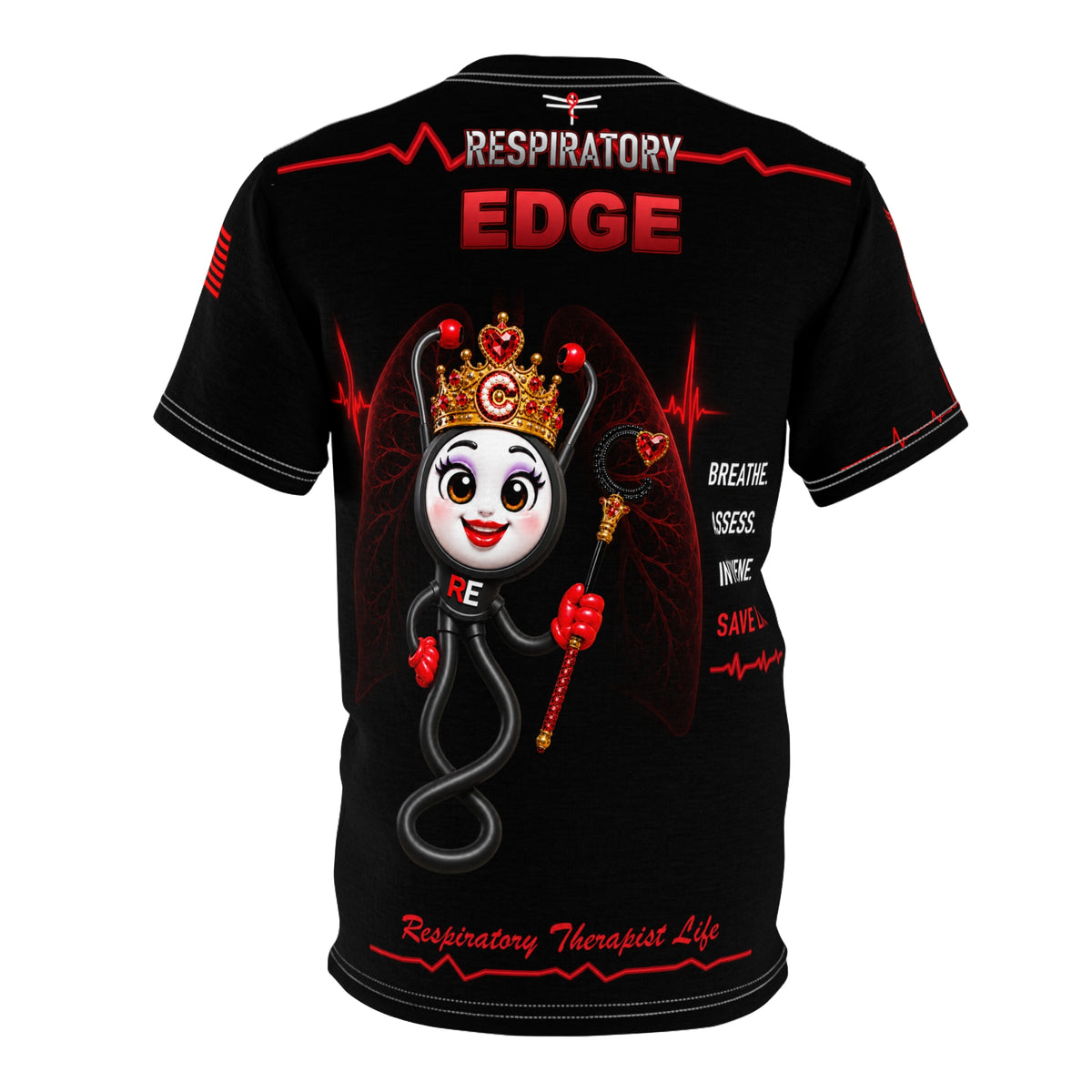 Respiratory Edge Crystal Respiratory Therapist All-Over-Print T-Shirt
