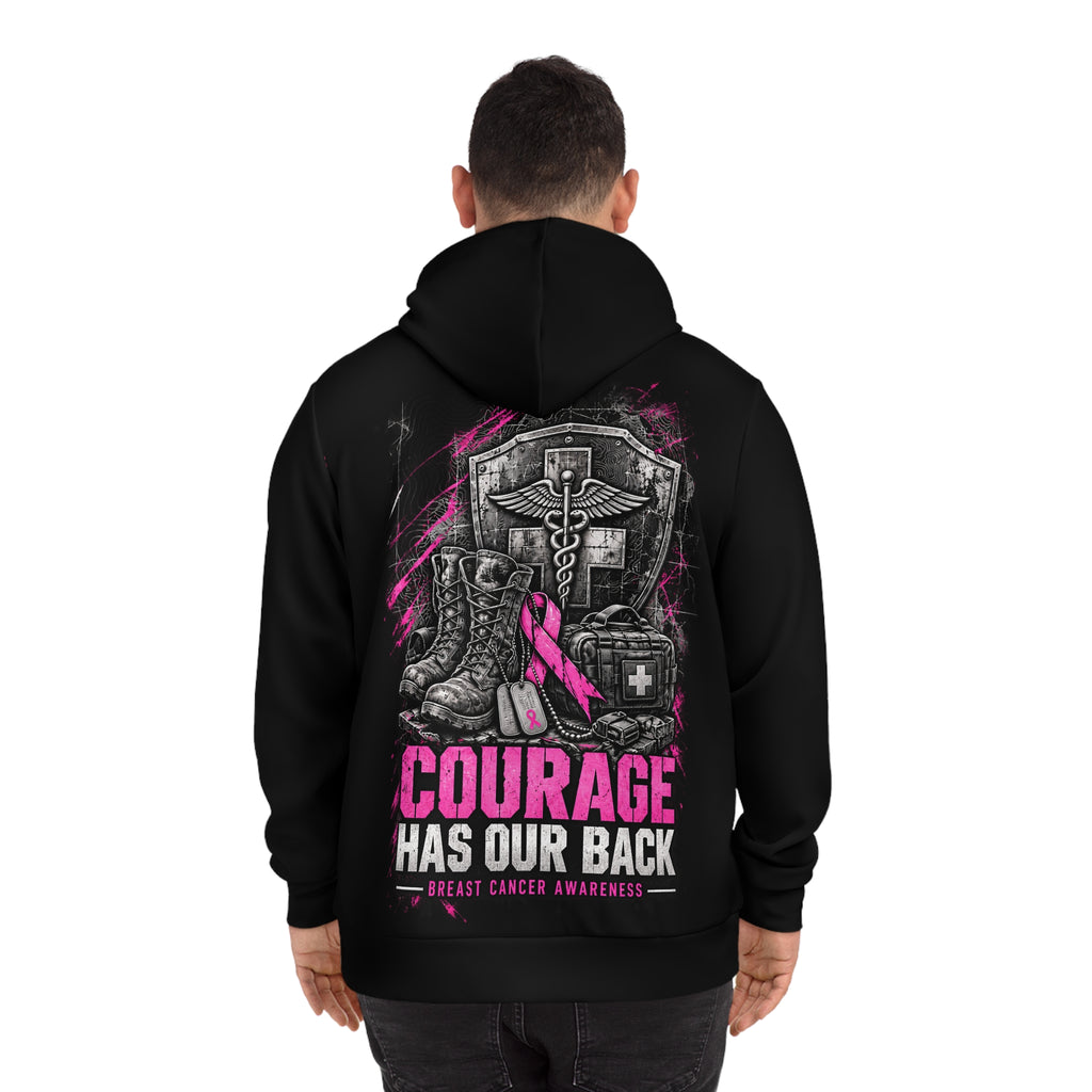 Service Never Stops — Military Medical Breast Cancer Awareness Hoodie