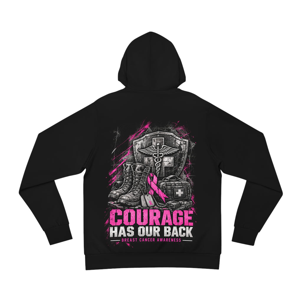 Service Never Stops — Military Medical Breast Cancer Awareness Hoodie