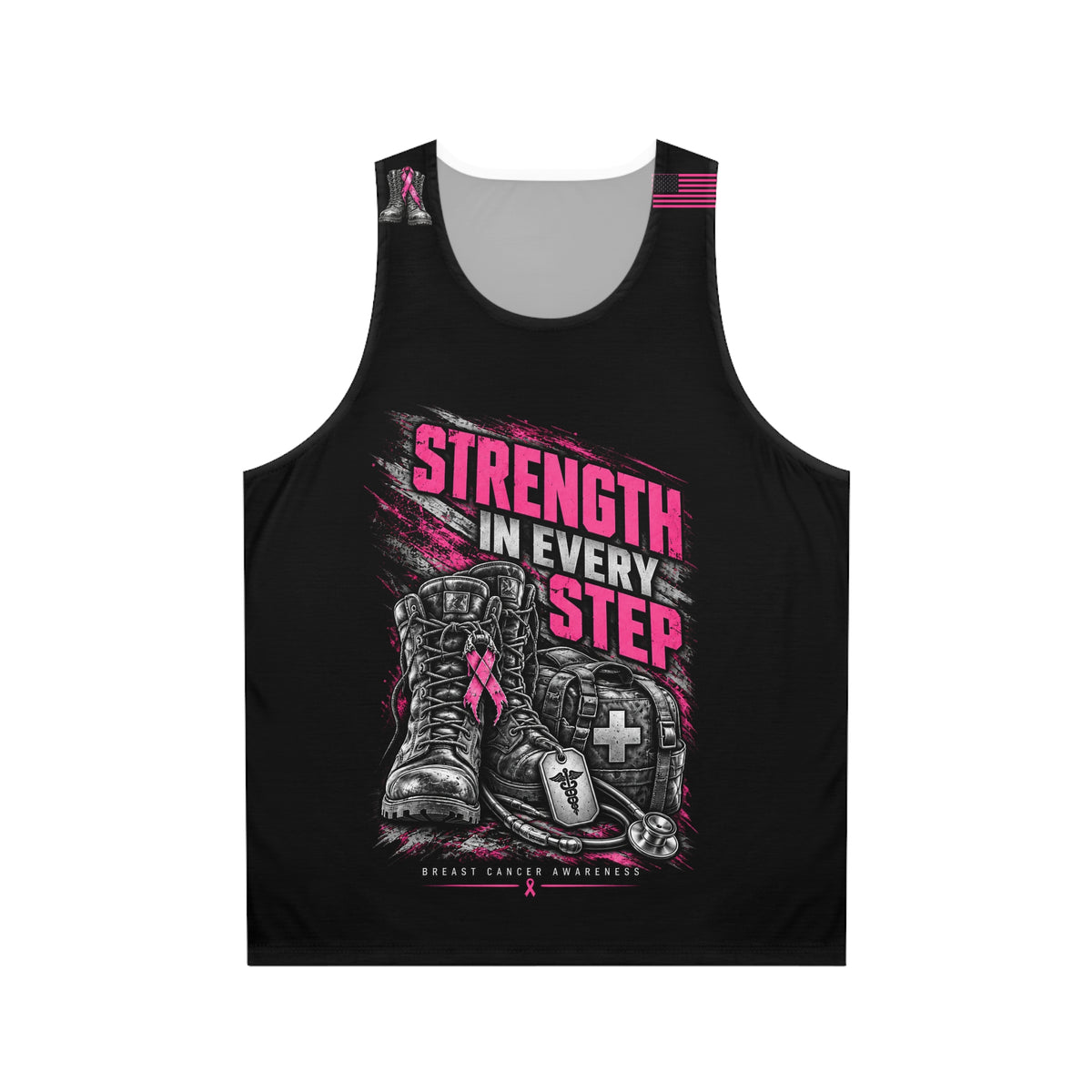 Strength in Every Step — Military Medical Breast Cancer Awareness Tank