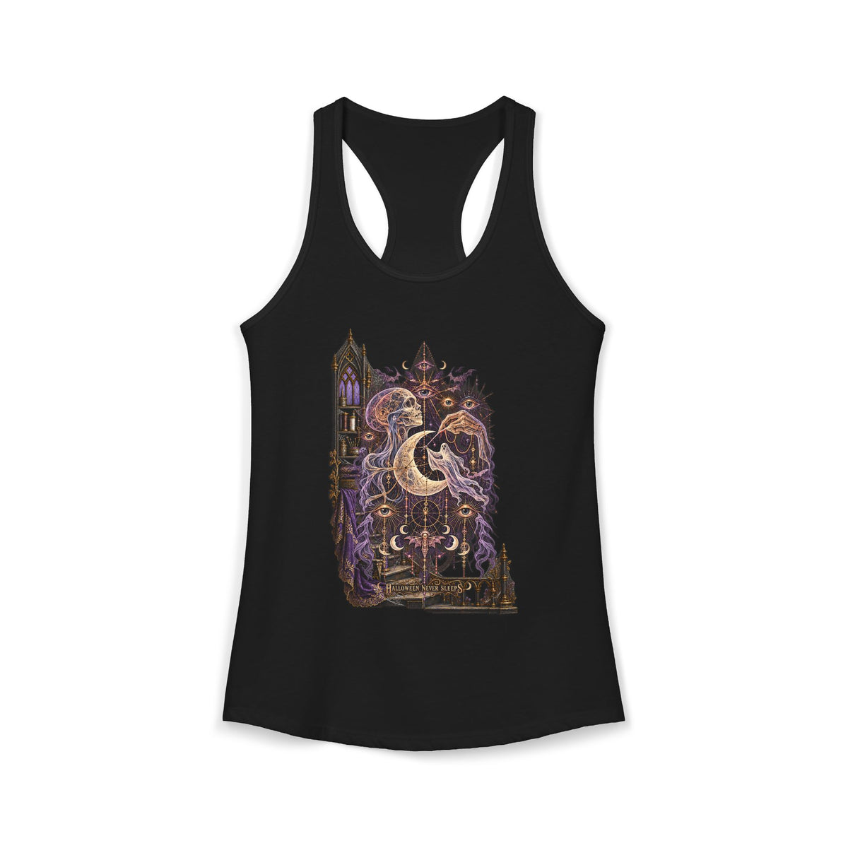 Halloween Never Sleeps — Stitching the Night Women’s Racerback Tank