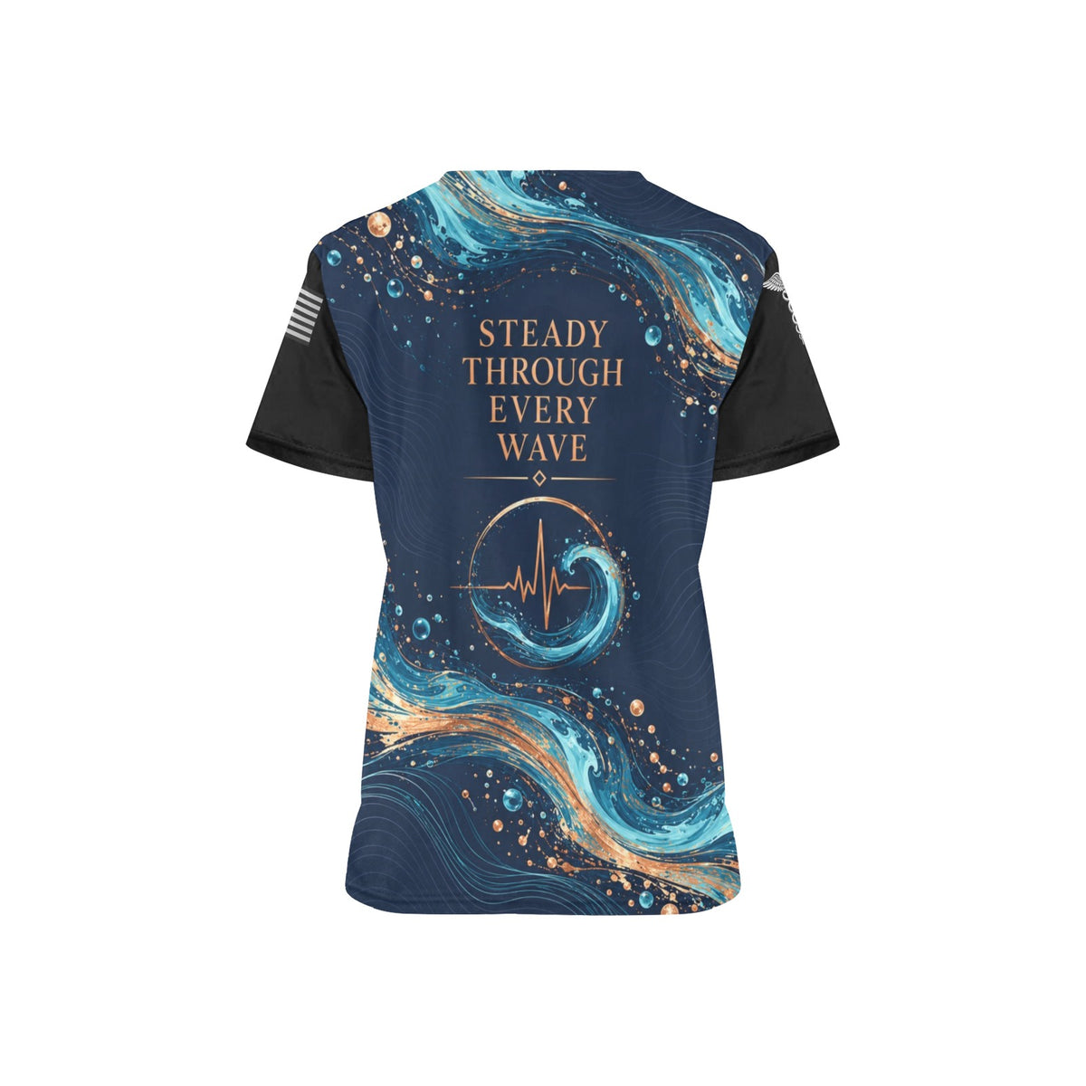Ocean Rounds — Nursing All-Over Print Scrub Top