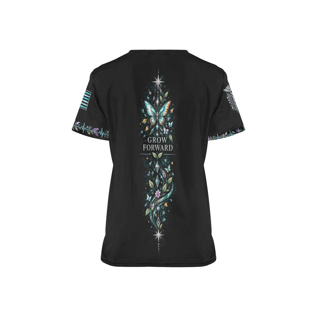 Wings of Renewal — Respiratory Easter All-Over Print Scrub Top