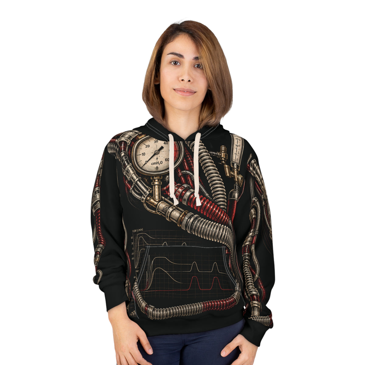 Crimson Airway all-over respiratory hoodie product mockup 3