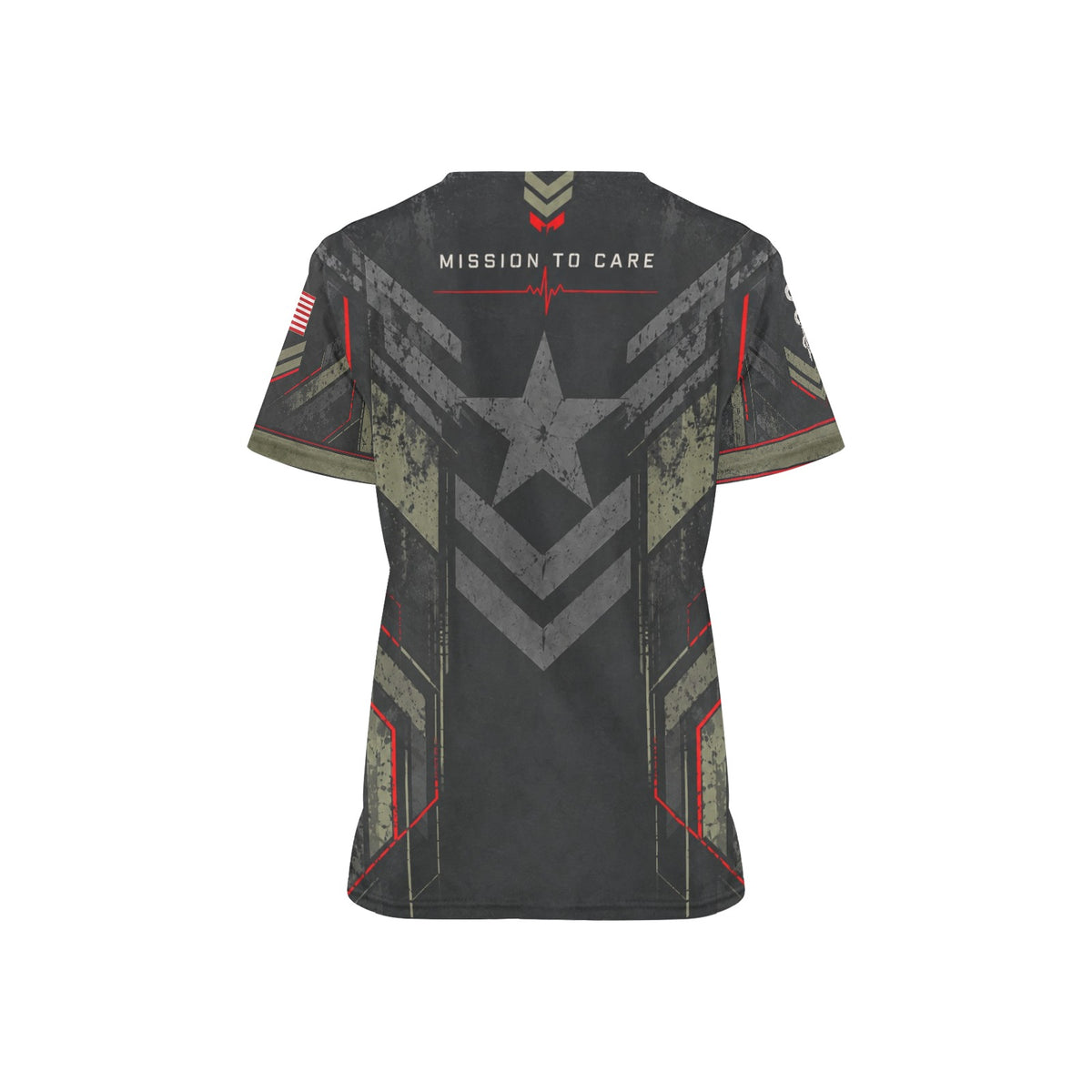 Mission to Care — Veteran Medical All-Over Print Scrub Top