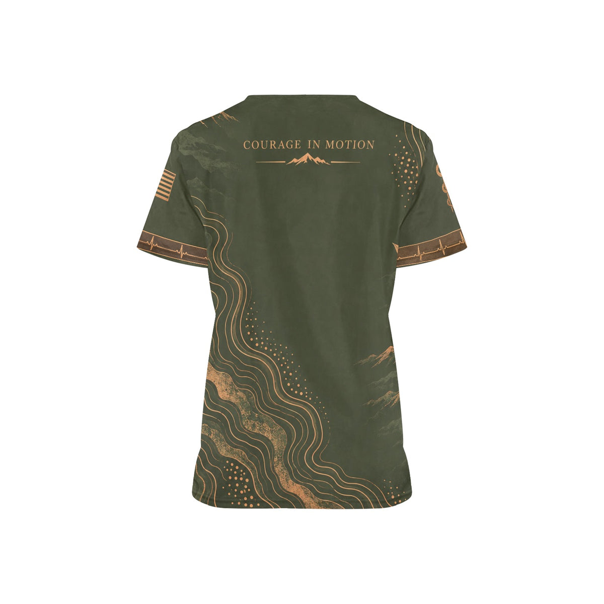 Courage in Motion — Army Veteran All-Over Print Scrub Top