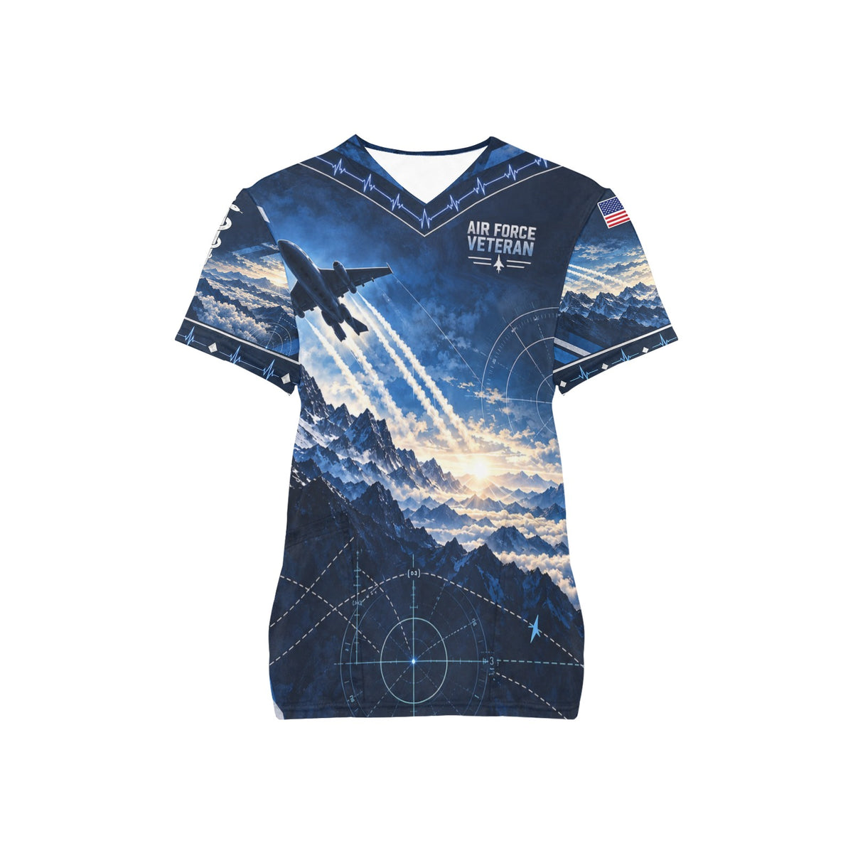 Horizon Watch — Air Force Veteran All-Over Print Scrub Top