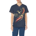 Service Never Ends — Veteran All-Over Print Scrub Top