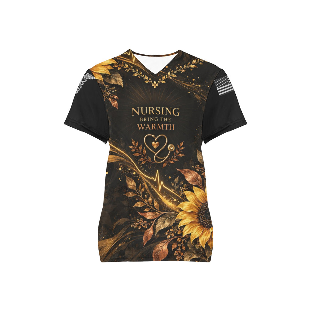 Golden Hour Nursing — Nursing All-Over Print Scrub Top