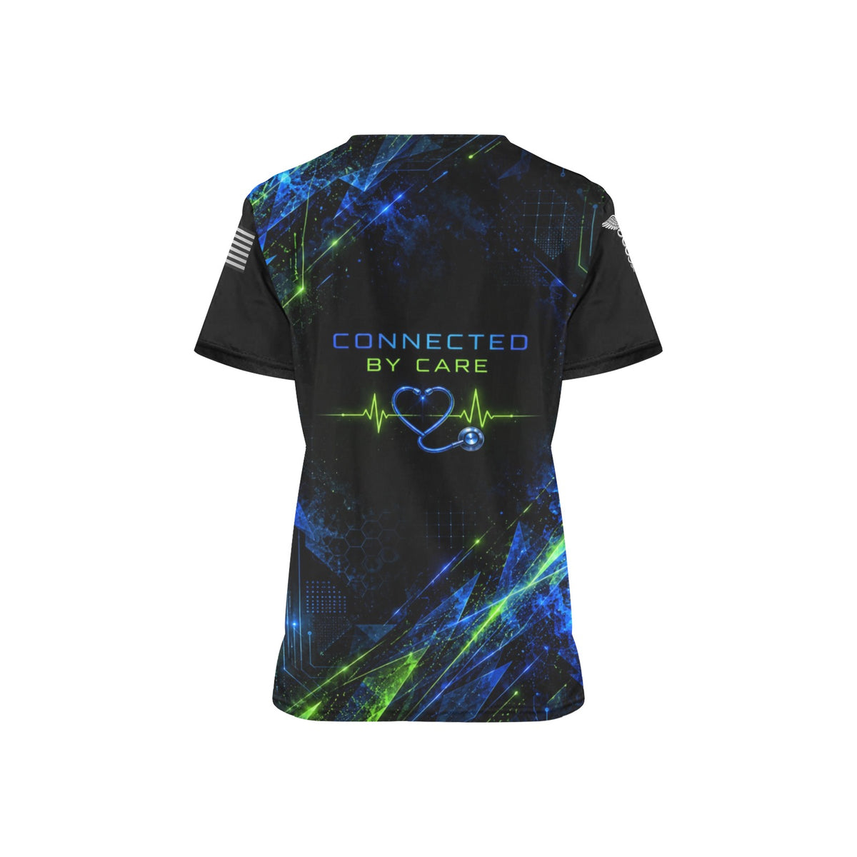 Electric Rounds — Nursing All-Over Print Scrub Top