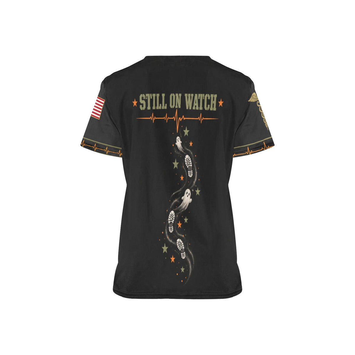 Boots & Boos — Marine Corps Halloween All-Over Print Scrub Top