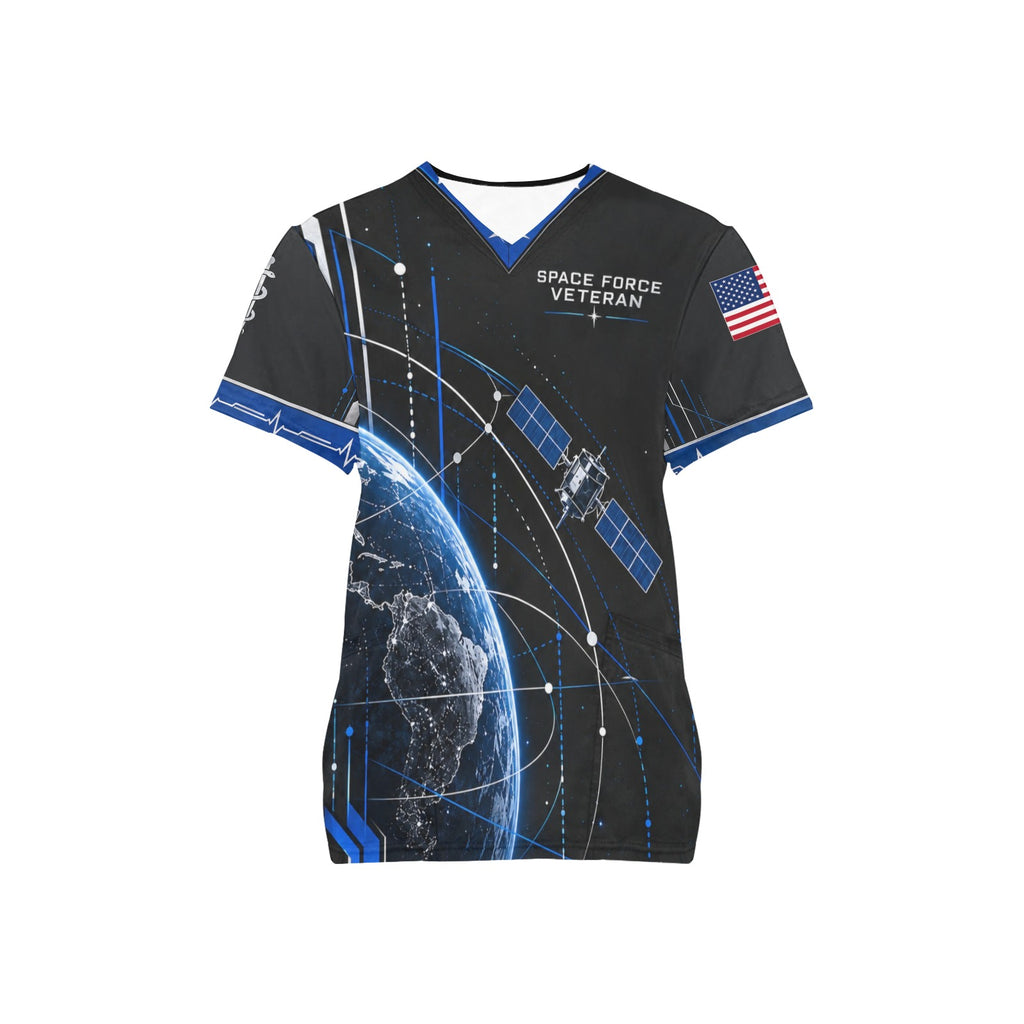 Mission Vector — Space Force Veteran All-Over Print Scrub Top