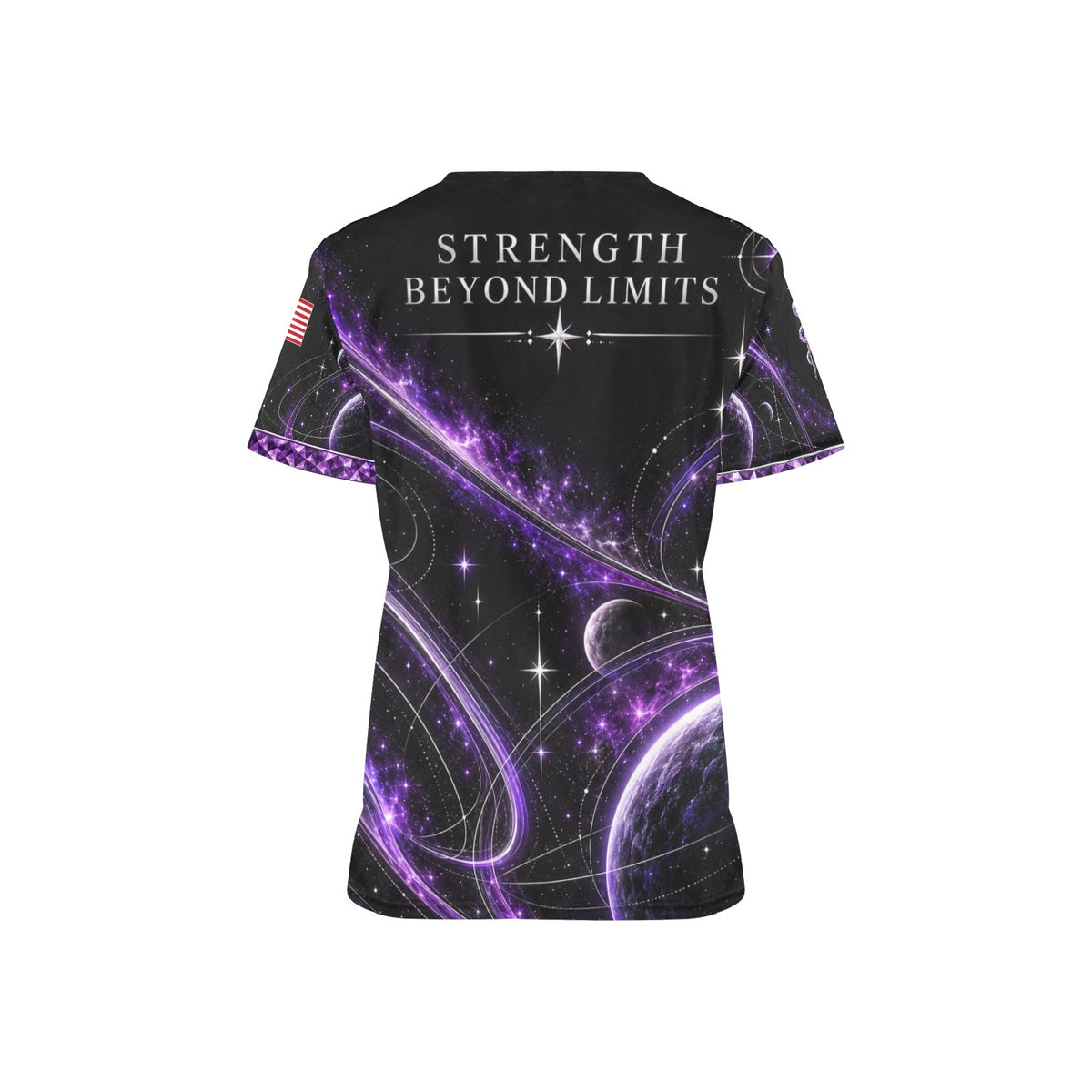 Amethyst Orbit — Space Force Veteran All-Over Print Scrub Top