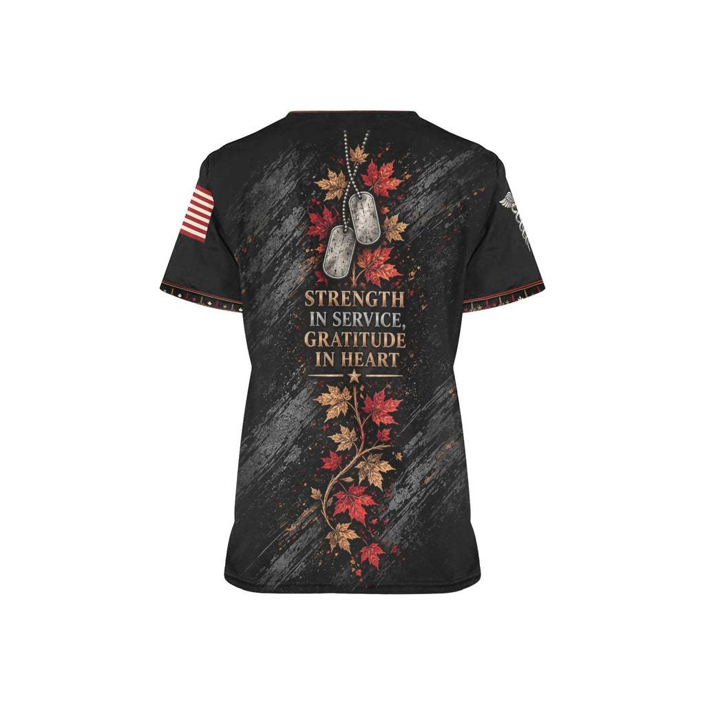 Steadfast Thanks — Marine Corps Thanksgiving All-Over Print Scrub Top