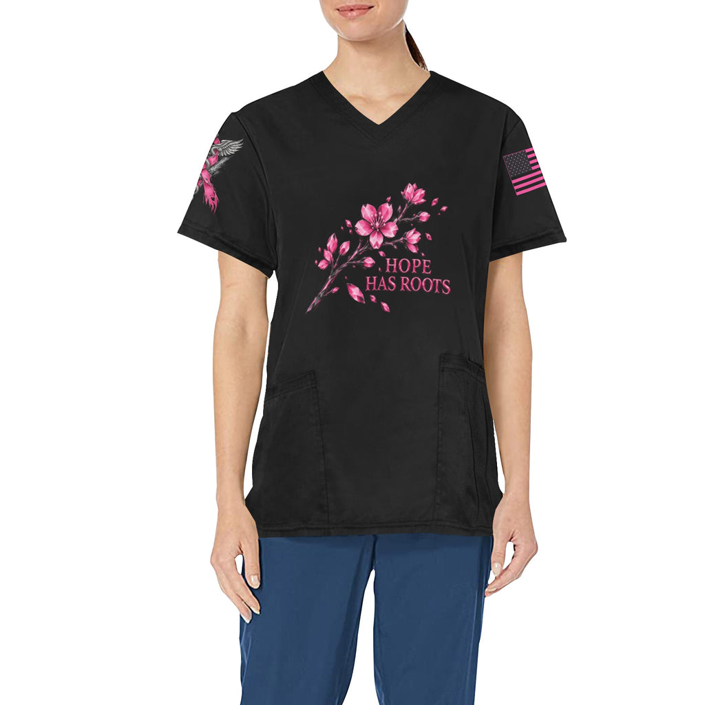 Hope Has Roots — All-Over Print Scrub Top