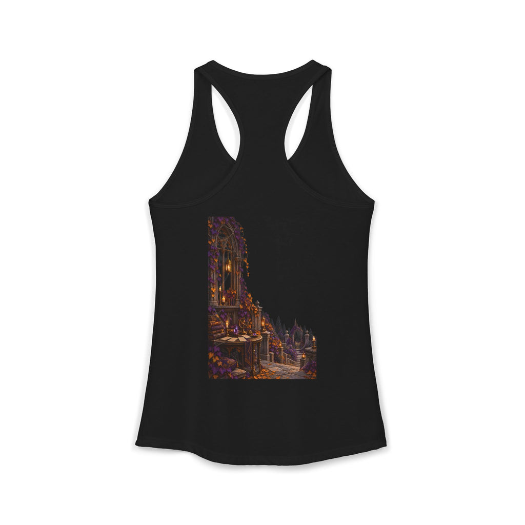 Halloween Never Sleeps — The Black Cat Oracle Women’s Racerback Tank