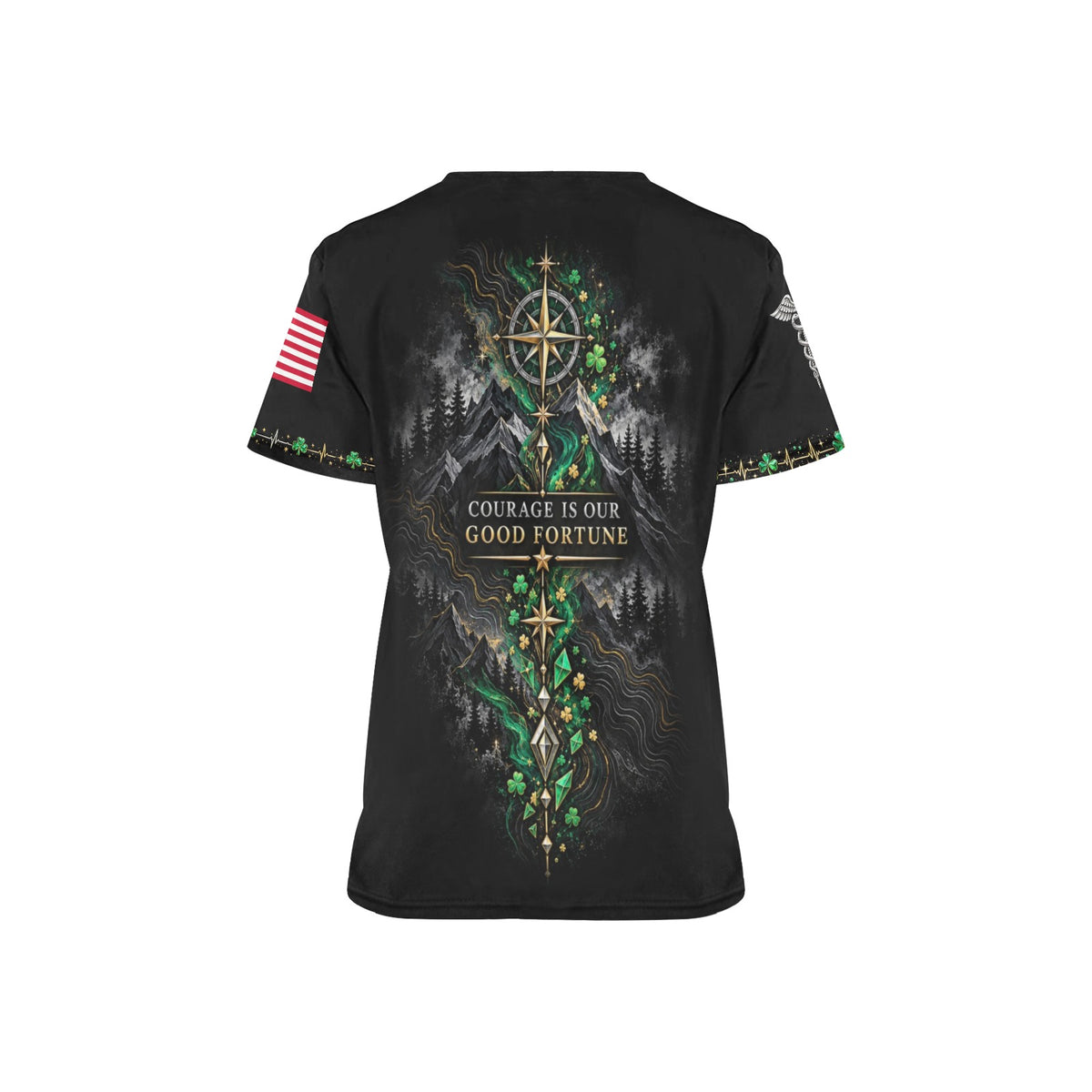 Emerald Resolve — Veterans St. Patrick's Day All-Over Print Scrub Top