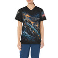 Next Chapter — Coast Guard New Year's All-Over Print Scrub Top