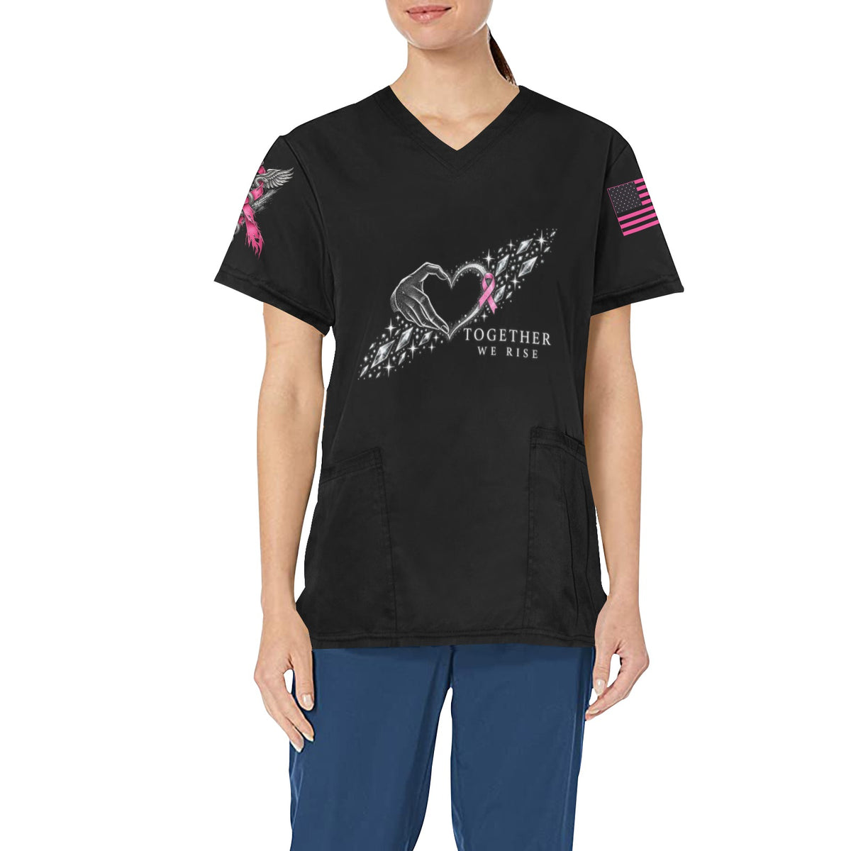 Together We Rise — All-Over Print Scrub Top