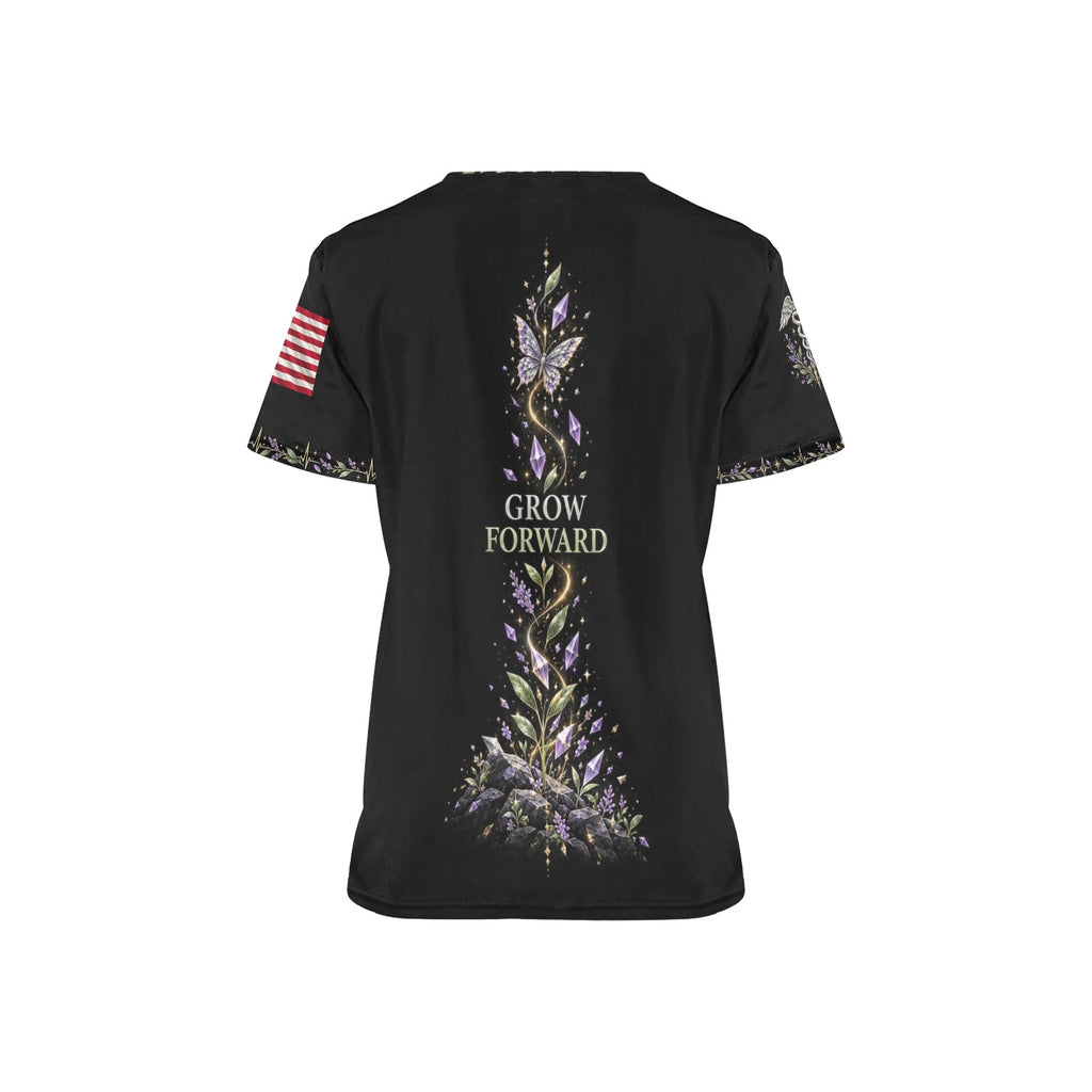 Wings of Renewal — Army Easter All-Over Print Scrub Top