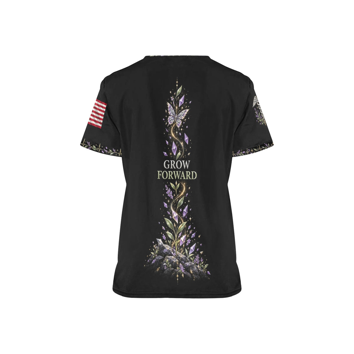 Wings of Renewal — Army Easter All-Over Print Scrub Top