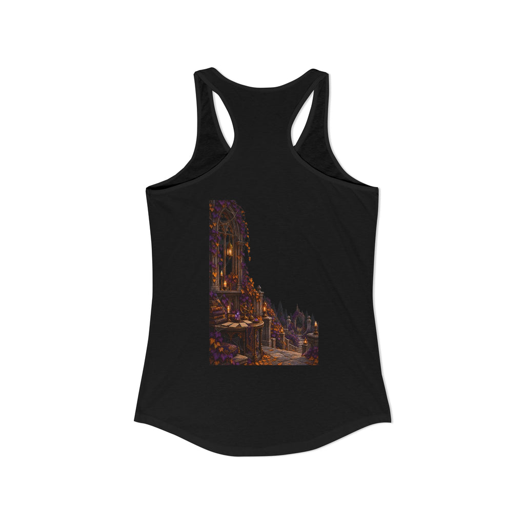 Halloween Never Sleeps — The Black Cat Oracle Women’s Racerback Tank