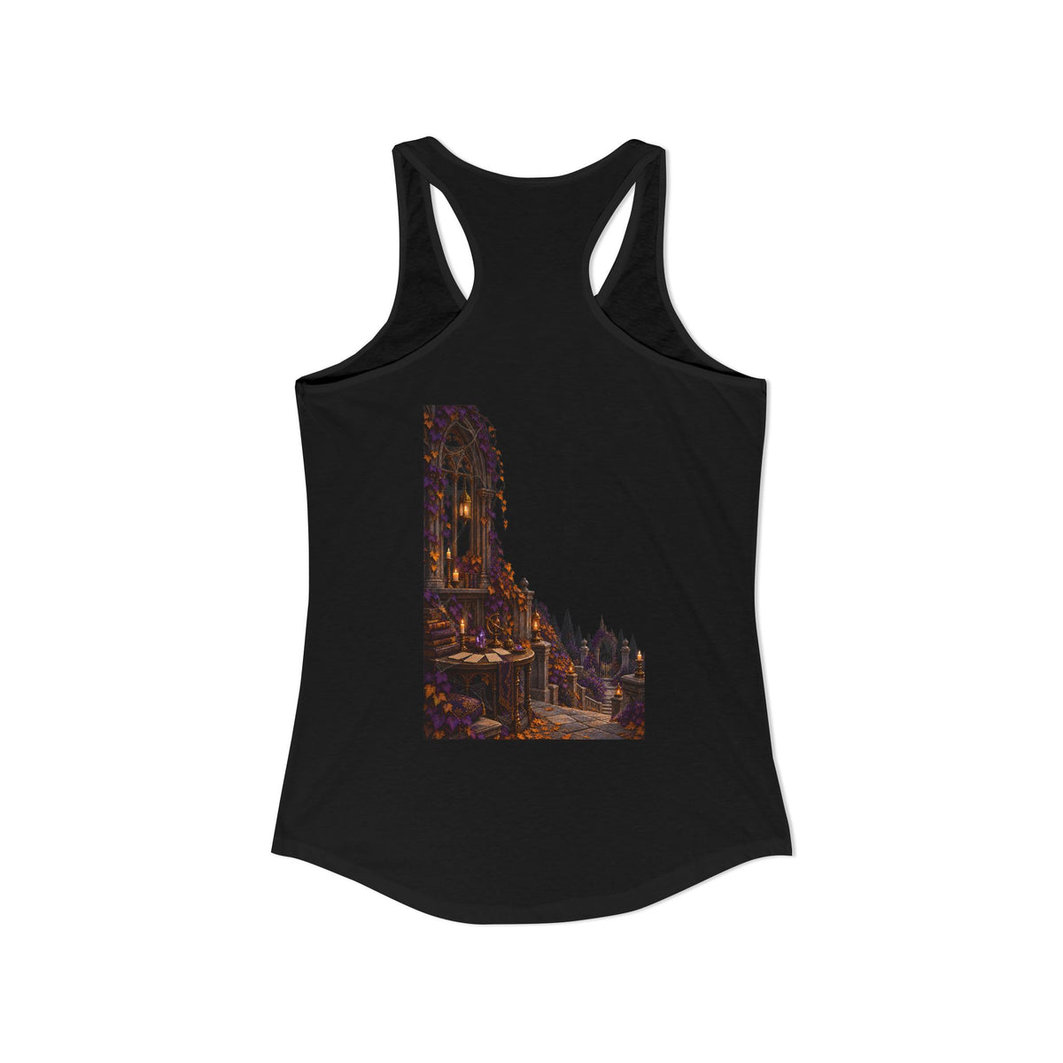 Halloween Never Sleeps — The Black Cat Oracle Women’s Racerback Tank