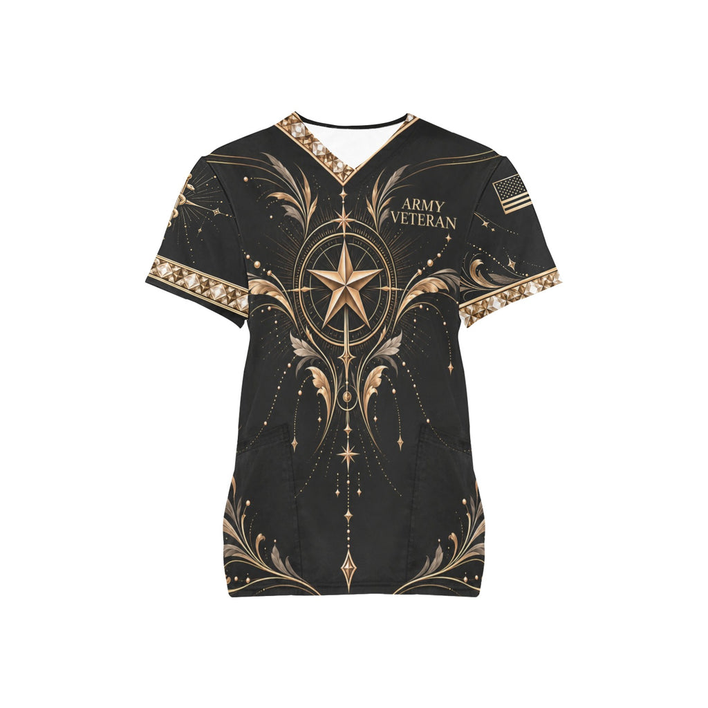 Midnight Legacy — Army Veteran All-Over Print Scrub Top