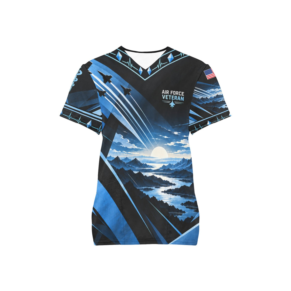 Skyward Resolve — Air Force Veteran All-Over Print Scrub Top