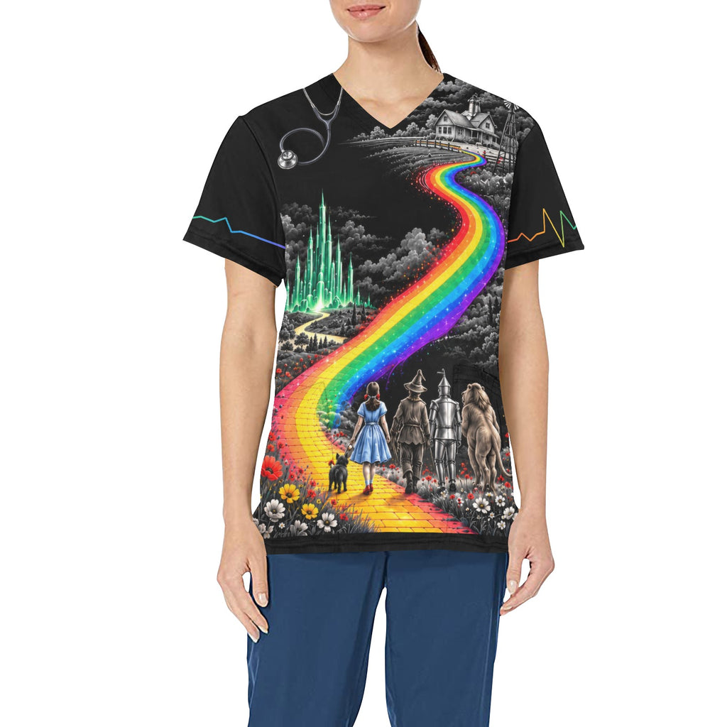Spectrum Shift — Black Oz Pride Medical Scrub Top