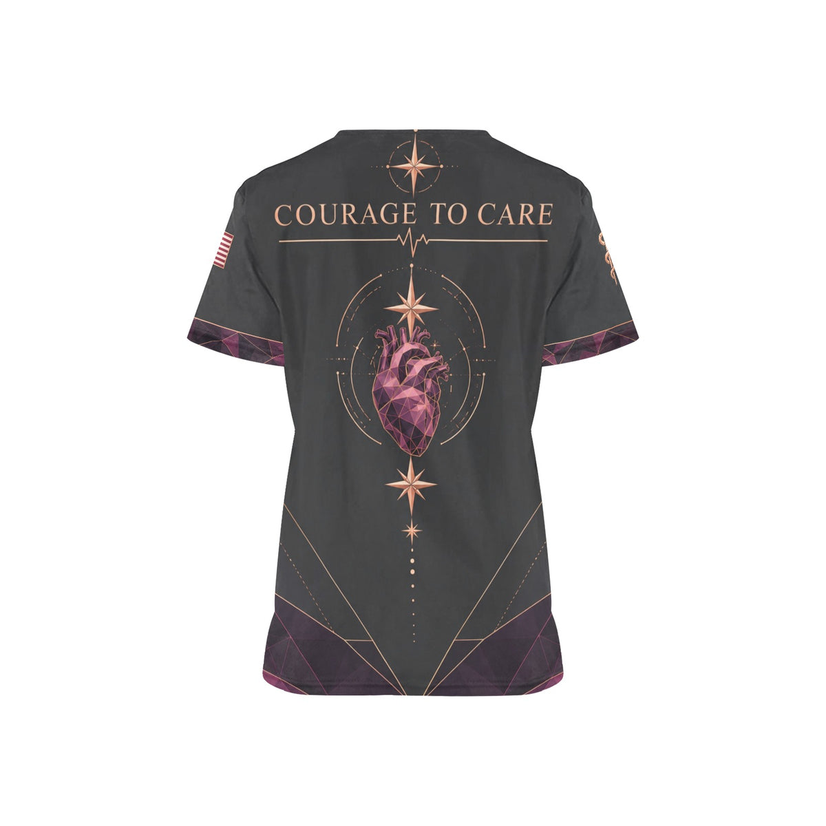 Courage to Care — Veteran Medical All-Over Print Scrub Top