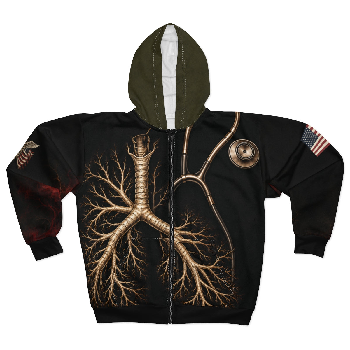 Obsidian Signal — All-Over Zip Hoodie