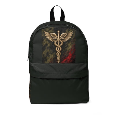 Actual ArtsAdd backpack preview; complete emblem above quiet front pocket.