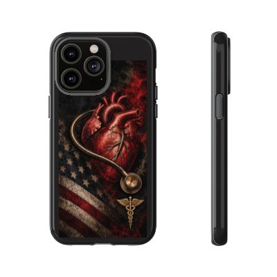 Actual Printify Crimson Signal glossy case: iPhone 14 Pro Max; model-specific camera and full medical emblem clearance reviewed