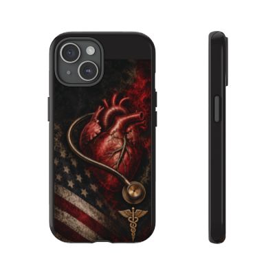 Actual Printify Crimson Signal glossy case: iPhone 15; model-specific camera and full medical emblem clearance reviewed
