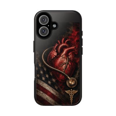 Actual Printify Crimson Signal glossy case: iPhone 16; model-specific camera and full medical emblem clearance reviewed