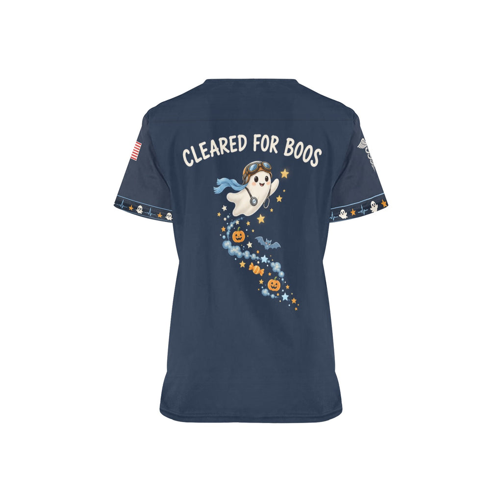 Boo Crew Flight — Air Force Halloween All-Over Print Scrub Top