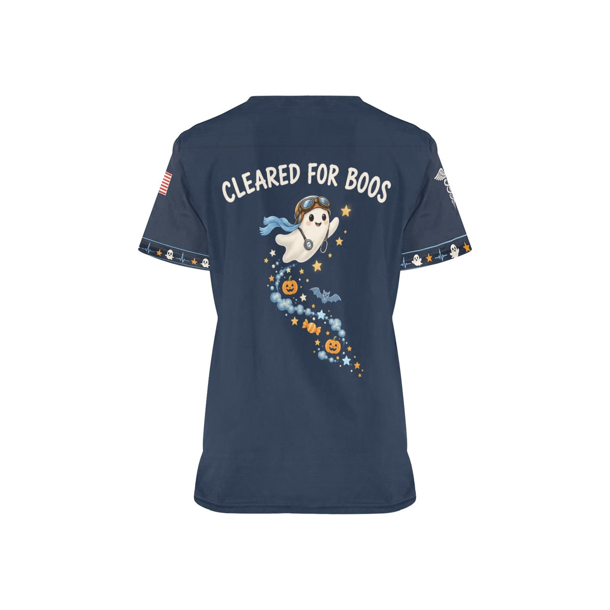 Boo Crew Flight — Air Force Halloween All-Over Print Scrub Top