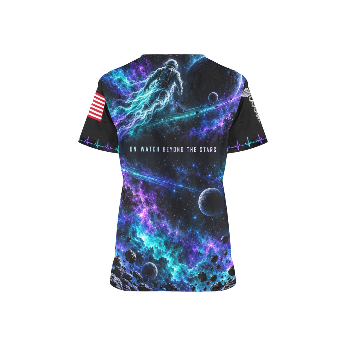 Phantom Orbit - Space Force Halloween All-Over Print Scrub Top