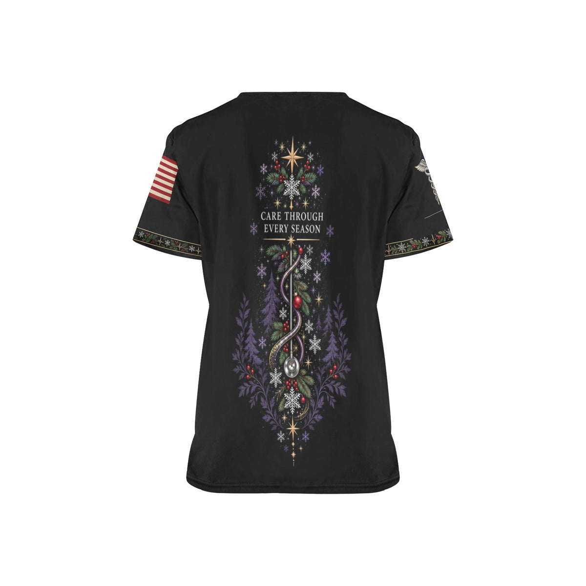 Winter Watch — Medical Christmas All-Over Print Scrub Top