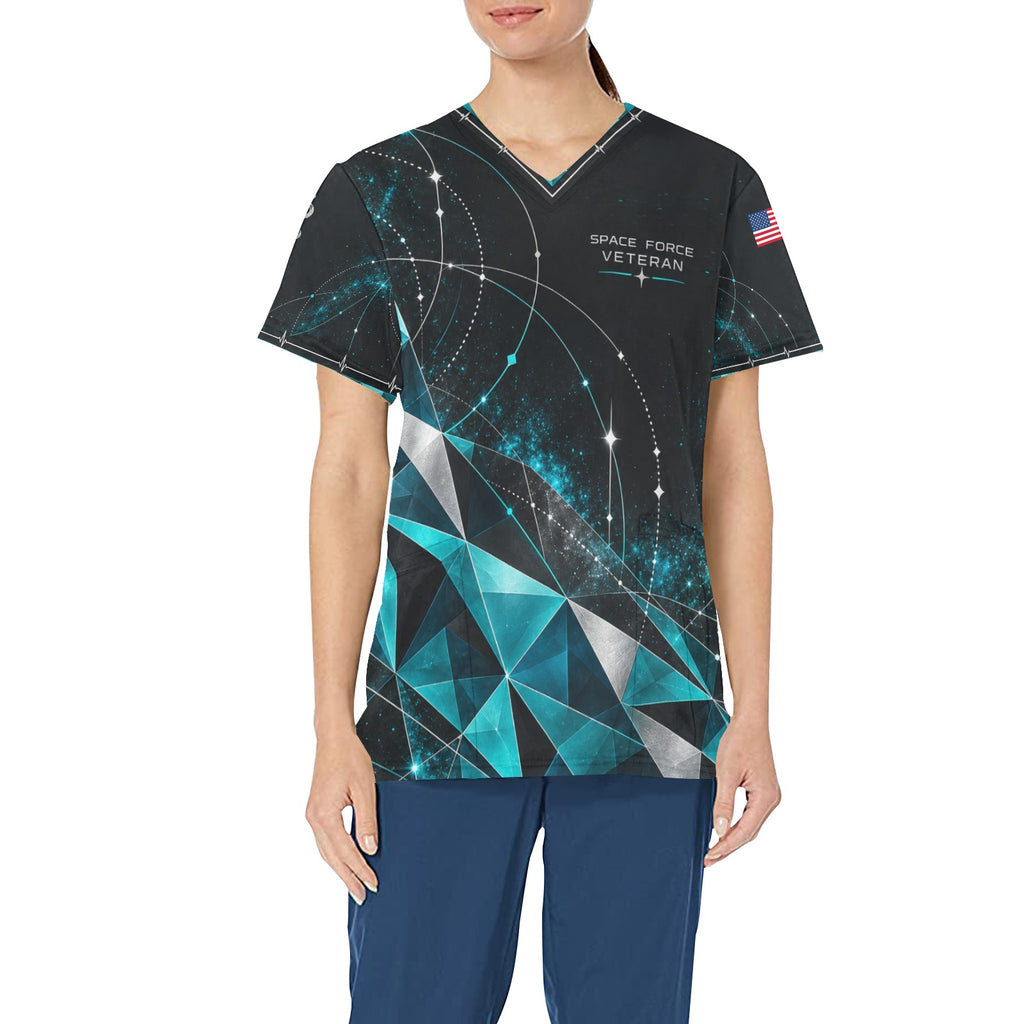 Cosmic Legacy — Space Force Veteran All-Over Print Scrub Top