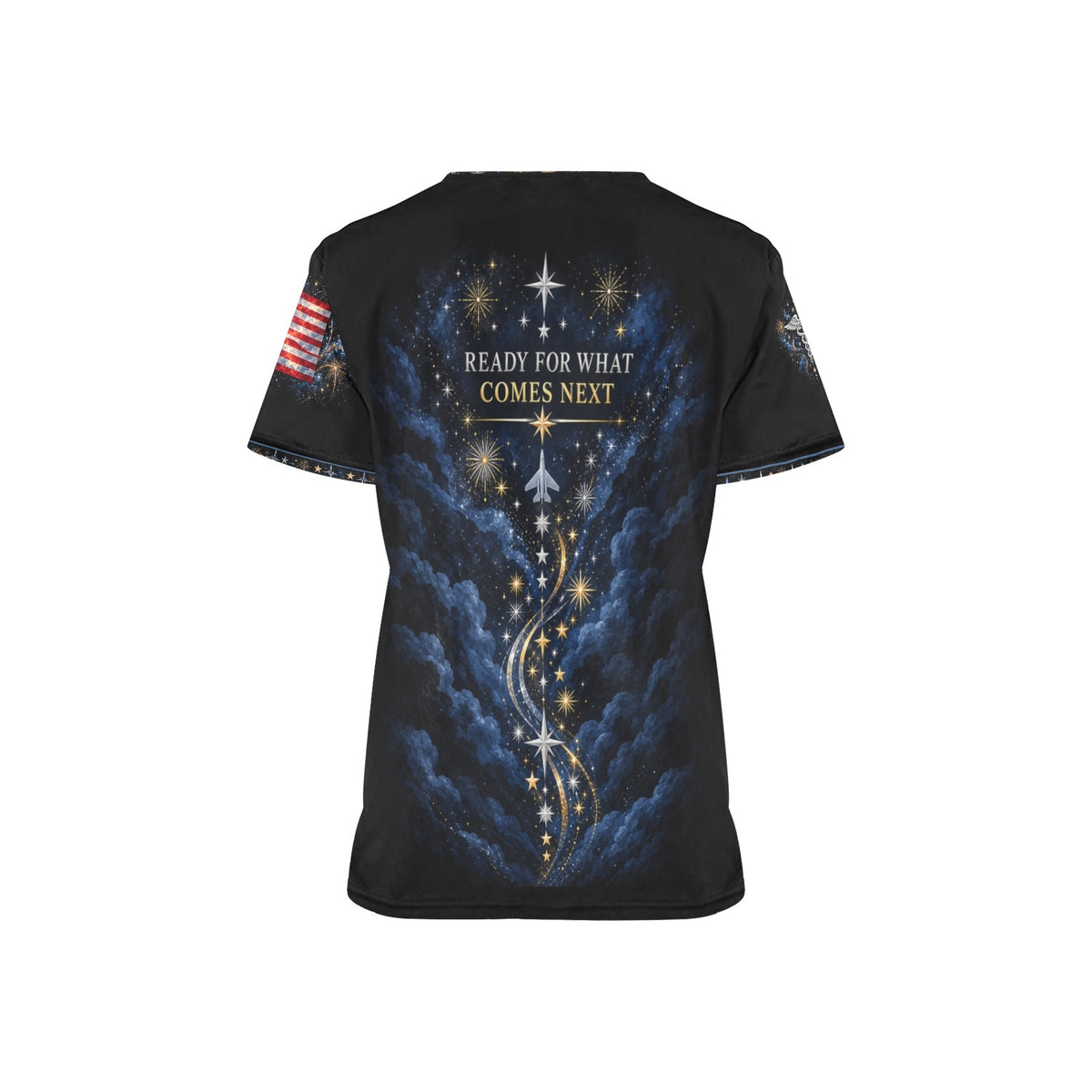New Year Crew — Air Force New Year's All-Over Print Scrub Top